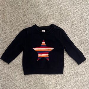 Baby gap Navy Knit Sweater with Striped Star (12-18 months)